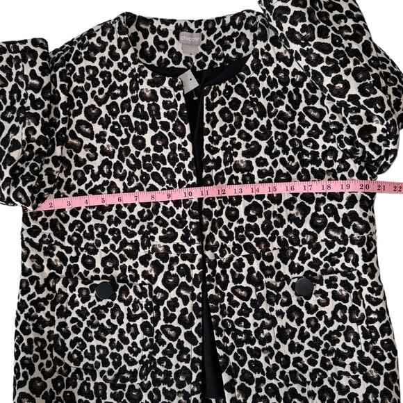 Chicos Modern Jacquard Animal Print Jacket Size Medium Cropped Sleeves BNWT - Picture 11 of 13